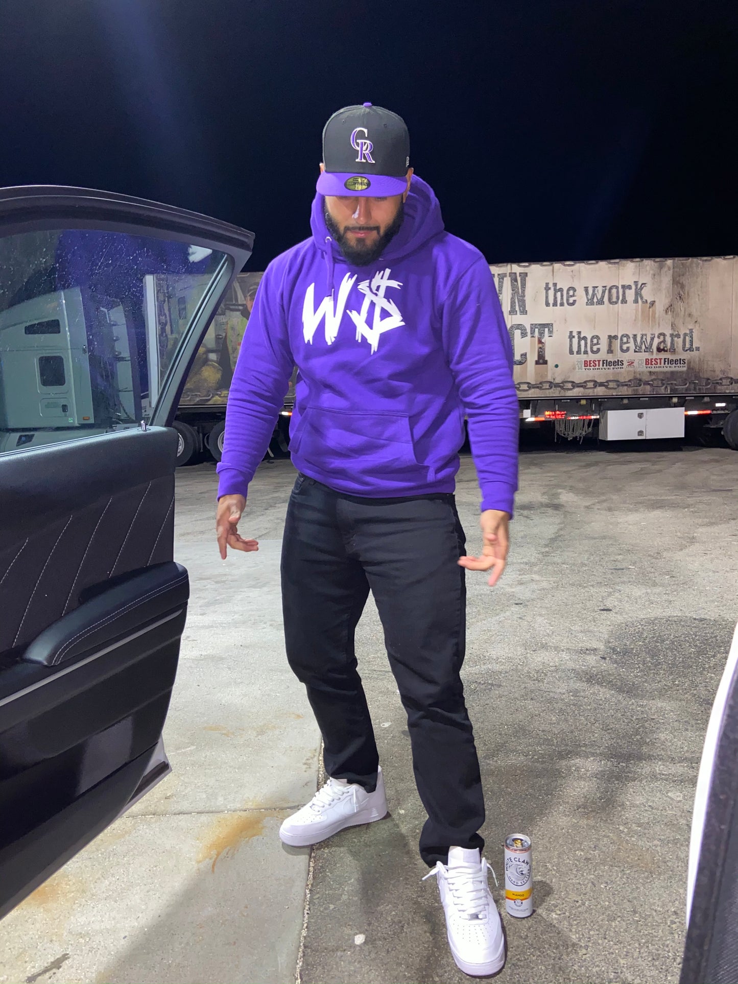 W$ Purple Hoodie